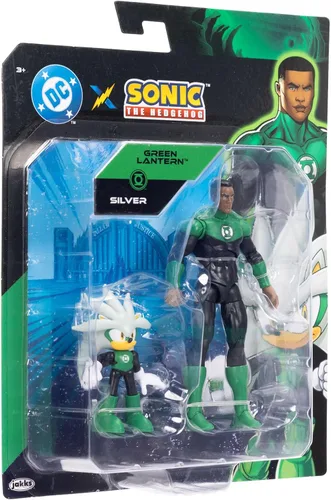 Vista 9 de DC X Sonic The Hedgehog Silver as Green Lantern & Green Lantern 2.5/5 pulgadas Figuras Multipack