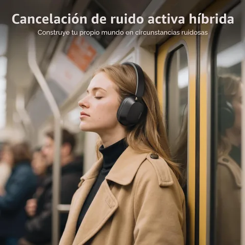 Vista 2 de UGREEN HiTune Max5c Auriculares inalámbricos sobre la oreja, ANC híbrido, tiempos de reproducción 75H Hi-Res LDAC, Spatial Audio, Bluetooth 5.4