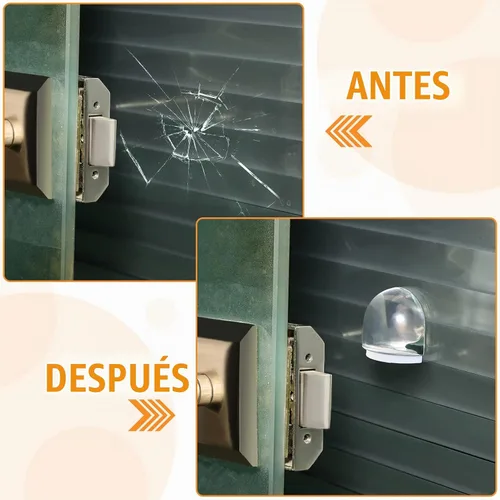 Vista 4 de Qunclay 4 Piezas Tope de Puerta para Piso Sin Taladro Tope de Puerta de Ducha Autoadhesivo Tope de Goma Protector de Pared Almohadillas de Acrílico