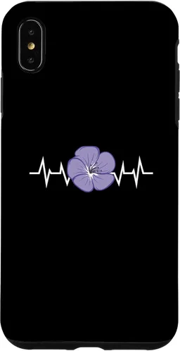 Vista 7 de iPhone 15 Purple Flower Blossom Heartbeat Flower Lover Purple Flower Case