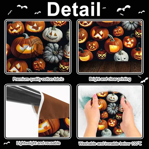 Vista 5 de Avezano Telón de fondo para fotografía de Halloween, faroles de calabaza aterradores, tablero de madera, telón de fondo de Halloween, retrato