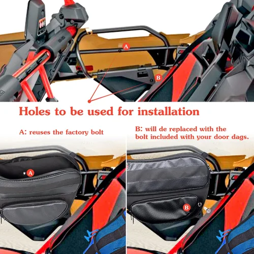 Vista 2 de Goldfire Bolsas organizadoras de herramientas para puerta trasera, UTV X3, bolsa de almacenamiento, accesorios para puerta trasera superior e