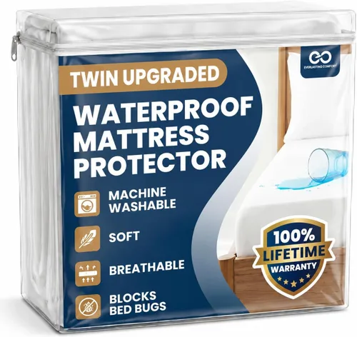 Vista 11 de Everlasting Comfort - Protector de colchón de tamaño matrimonial de alta calidad, impermeable y transpirable, diseño silencioso, funda lavable