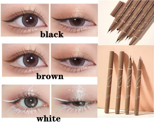 Vista 4 de Delineador de ojos líquido, impermeable, secado rápido, resistente a las manchas, de larga duración, maquillaje delineador de ojos preciso para todo
