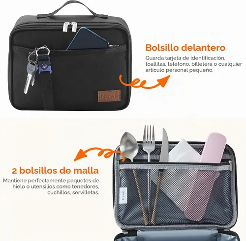 Vista 5 de Lifewit Lonchera congelable, bolsa de almuerzo reutilizable aislada con 2 paquetes de hielo, mini bolsa refrigeradora de aperitivos para caja Bento