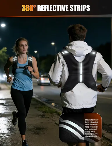 Vista 3 de Henkelion - Chaleco con peso para hombres, mujeres y niños, pesos incluidos, chalecos de peso corporal ajustables para correr, entrenamiento