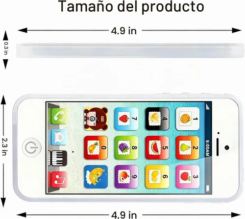 Vista 4 de Teléfono IPhone de juguete Durherm recargable por medio del puerto USB.