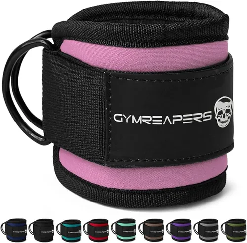Vista 12 de Gymreapers Ankle Straps For Cable Machine Kickbacks, Glute Workouts, Lower Body Exercises - Adjustable Leg Straps with Neoprene Padding