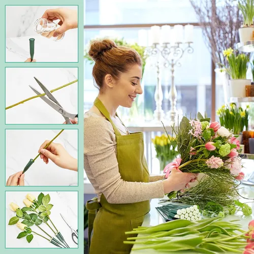 Vista 4 de Tessco for you 150 tubos de agua florales de 6 pulgadas, suministros de flores de plástico para flores frescas con tapa de goma para arreglos