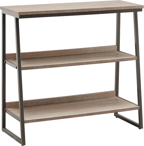Vista 5 de Leick Home 70007-ROBLK - Estantería escalonada de metal y madera, roble aserrado/gris plomizo