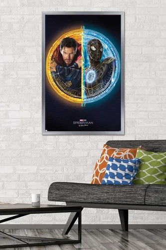Vista 17 de Trends International Marvel Spider-Man: No Way Home - Póster de pared dúo, 22.4 pulgadas de largo x 14.7 pulgadas, versión enmarcada de madera