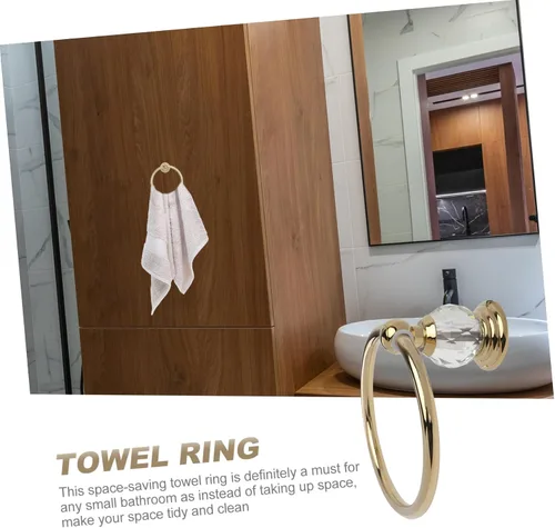 Vista 5 de DOITOOL Toallero colgante de acero inoxidable, gancho de latón, soporte de toalla de mano dorado, soporte para toallas de baño, toallero