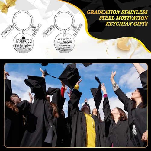 Vista 4 de Yinkin 16 llaveros de regalo de graduación para mujeres y hombres, divertidos regalos inspiradores 2023 inspiradores de 2023 regalos de graduación