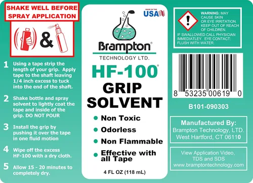 Vista 4 de Brampton HF-100 Premium Golf Grip Solvent for Regripping Golf Clubs and Golf Grip Repair - Shake and Spray Golf Grip Solution - Non-Toxic
