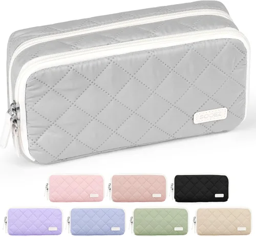 Vista 10 de Sooez Estuche grande para lápices, bolsa para lápices extra grande con 8 compartimentos, bolsa para bolígrafos de apertura amplia, organizador
