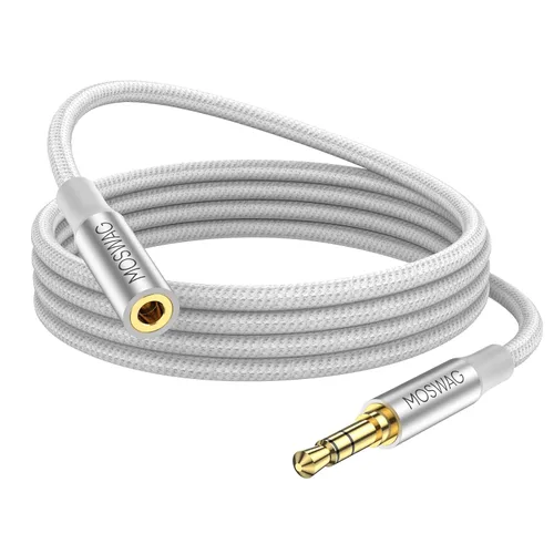 Vista 8 de MOSWAG Cable de extensión de 3.28 pies y 0.1 in de audio macho a hembra Negro