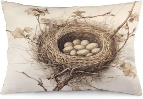 Vista 17 de Funda de almohada rústica de 12 x 20 pulgadas, diseño de cabaña en el bosque, súper suave, funda de cojín impresa de doble cara, funda de almohada