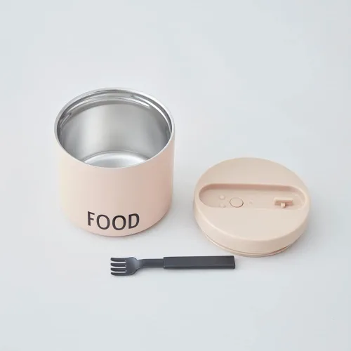 Vista 3 de Design Letters Tazón de comida aislado con cuchara/tenedor Termo para tapa de fugas de alimentos calientes Tarro de alimentos aislado de boca