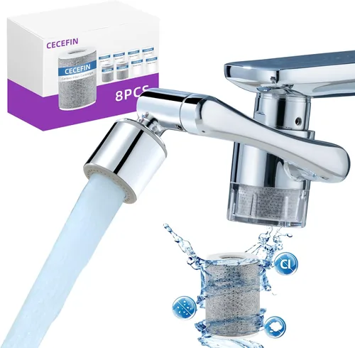 Vista 12 de Patentado CECEFIN 1080° Extensor de Grifo Giratoria - Aireador de Fregadero - Extensión de Grifo de Agua con 2 Modos de Salpicadura, Accesorio