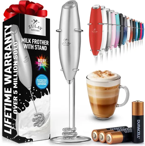 Vista 526 de Zulay Milk Boss Espumador de leche potente manual, hace espuma para latte, batidor para mezclar bebidas, café, miniespumador para capuchino, frappé