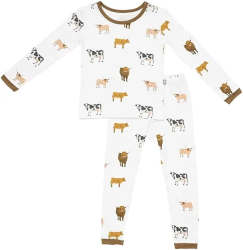 Vista 21 de KYTE BABY Juego de pijama para niños pequeños – Pijamas para niños pequeños hechas de material de rayón de bambú suave Pollito de Aloe
