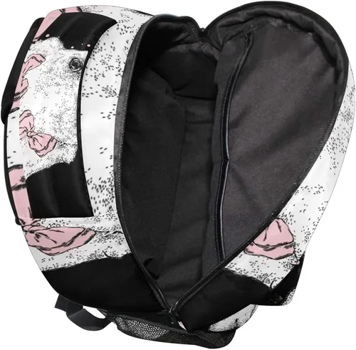 Vista 6 de Mochila escolar linda Bulldog Francés Adolescentes Niñas Niños Bolsa de viaje