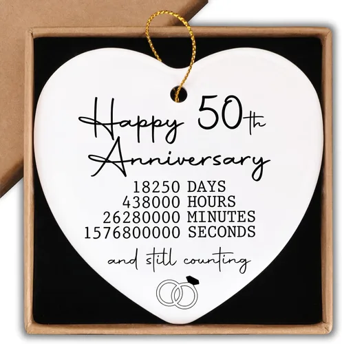 Vista 6 de Adorno de 40 aniversario de boda, regalos para parejas, padres, regalos de boda para padres, adorno de recuerdo de corazón, placa de corazón