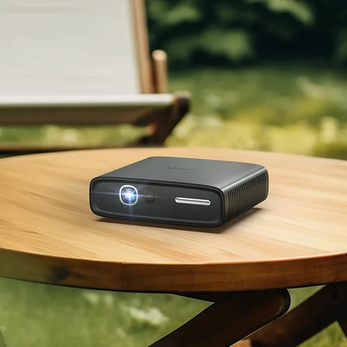Vista 6 de Mini proyector con WiFi y Bluetooth, proyector láser portátil 1080P, corrección trapezoidal automática, enfoque automático, 400 lúmenes ISO, Smart