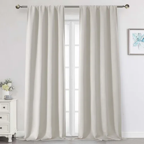 Vista 151 de Cortinas opacas para dormitorio, sala de estar, juego de 2 paneles de 54 pulgadas de largo, cortinas de oscurecimiento de habitación con aislamiento