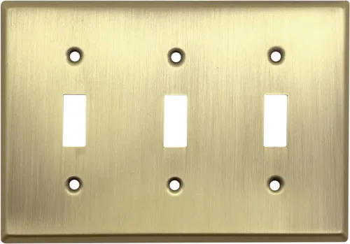 Vista 43 de Rio Salto BRASS Signature Collection MIDSIZE - Placa de pared de metal dorado para interruptor de luz o cubierta de tomacorriente, placa de pared
