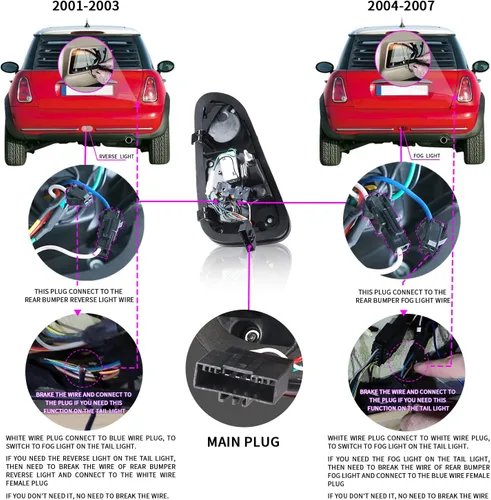 Vista 7 de Ensamble de Luces Traseras Archaic Compatible para Mini Cooper R50 R52 R53 2001-2007, Lámparas Traseras Union Jack para Mini Cooper
