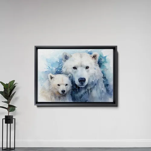 Vista 5 de Fox Mother Cub Prints, In The Style Of Stencil,Based, Ivory, Kids Wall Art, Kids Wall Art Display, Mom And Baby Animal Art Print, Wall Art, Home