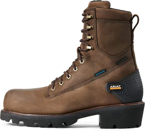 Vista 2 de Ariat Powerline - Botas de trabajo H2O de 8 pulgadas con punta compuesta para hombre