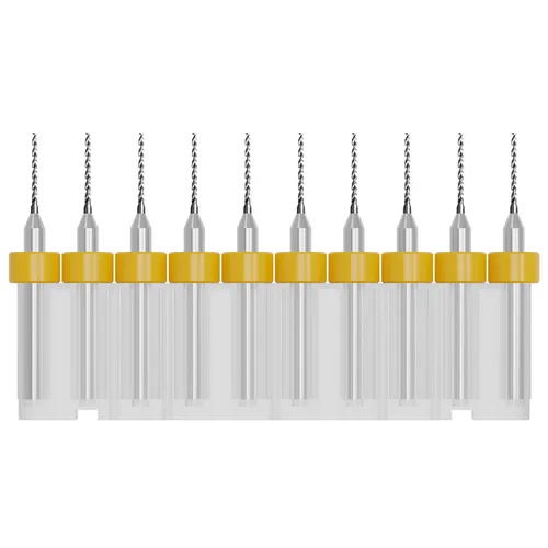 Vista 13 de Juego de 10 brocas para PCB, vástago de 1/8 "0.01 in Micro Twist Bit Carburo de flauta espiral para placa de circuito de impresión Piedra Dremel