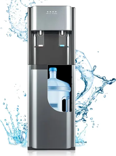 Vista 2 de Dispensador de agua de carga inferior, dispensador de agua de acero inoxidable de 5 galones, 3 ajustes de temperatura, agua caliente, fría