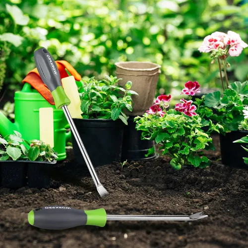 Vista 8 de WORKPRO Herramienta extractor de desbrozadora de diente de león de 11.5 pulgadas con mango suave, herramienta de eliminación de malezas de jardín