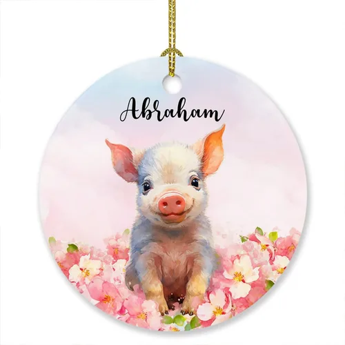Vista 10 de Adorno de elefante de Navidad 2025, lindo adorno de elefante personalizado para árbol de Navidad, adornos de elefantes florales para bebés, regalos