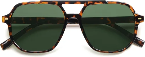 Vista 2 de SOJOS Gafas de sol polarizadas estilo aviador retro de moda para hombres y mujeres, estilo vintage de los años 70, marco cuadrado elegante SJ2283