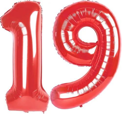 Vista 83 de Globos con números de 40 pulgadas, color negro, para decoraciones de cumpleaños de 10 a 100 años Jumbo 40In & Vibrant Color, With Hanging Holes