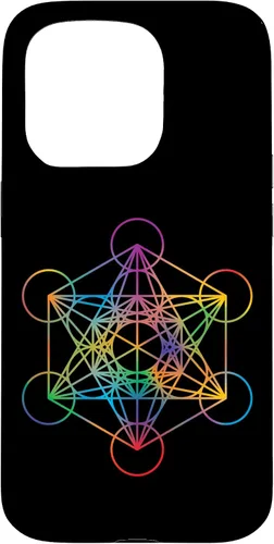 Vista 14 de iPhone 16 Geometría Sagrada Metatrón Cubo Chakra con Funda Geométrica