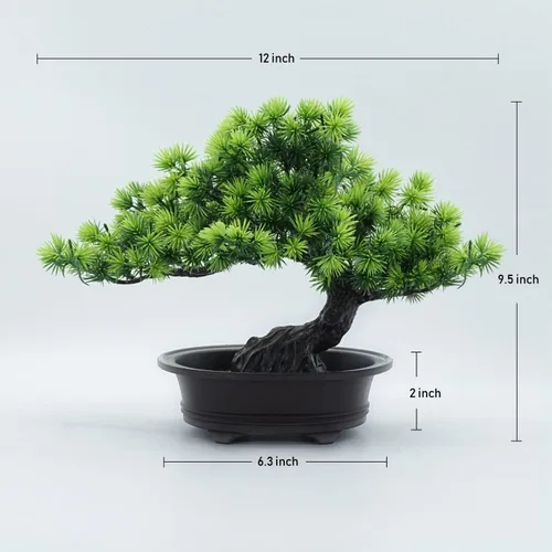 Vista 9 de Árbol bonsái de enebro artificial para decorar interiores para casa u oficina
