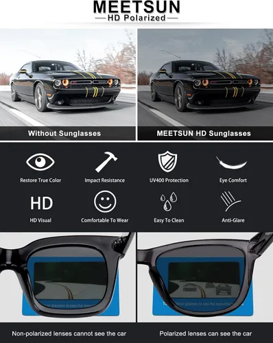 Vista 6 de MEETSUN Polarized Sunglasses for Women Men Classic Retro Designer