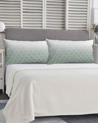 Vista 5 de Fundas de almohada de tamaño King de Marruecos verdes, fundas de almohada suaves para cama, fundas de almohada decorativas de lujo, funda de cojín