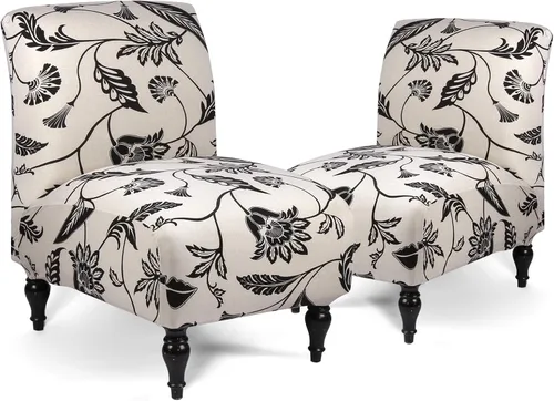 Vista 25 de Iauddy Funda para Silla de Acento Slipper sin Brazos Slipcover, Elástica de Spandex Extraíble Tela Jacquard Funda Antideslizante para Silla de Beige