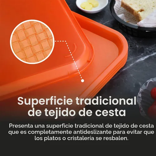Vista 6 de New Star Foodservice Bandeja de comida rápida, juego de 12 (azul, 12 x 16 pulgadas)