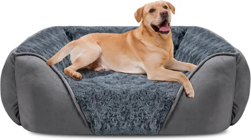 Vista 22 de INVENHO Cama para perros pequeños para perros medianos a grandes, rectangular, ortopédica, suave, relajante, duradera, con parte inferior