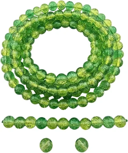 Vista 25 de DandS ltd Cuentas de cristal agrietadas para la fabricación de joyas, champán, pulseras vibrantes de bricolaje, collares, aretes, suministros