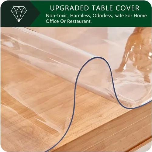 Vista 2 de Almohadillas de PVC transparente para mesa de centro de comedor, cubierta de plástico de cristal, cubierta de mesa de conferencias, cubierta