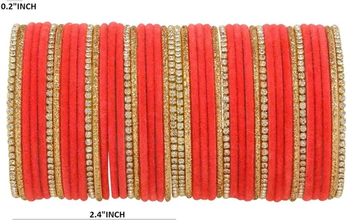Vista 4 de Efulgenz Juego de pulseras indias de diamantes de imitación de cristal de circonita cúbica para boda y novia, pulseras de terciopelo para mujeres
