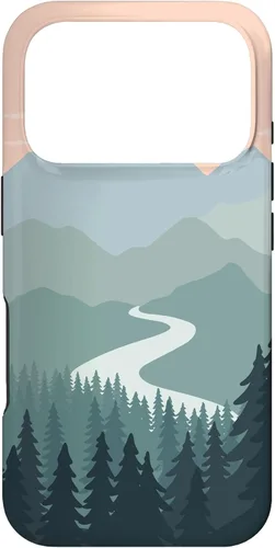 Vista 30 de Boho Chic Pines Forest Mountains Landscape Minimal Sunset Case for iPhone 16
